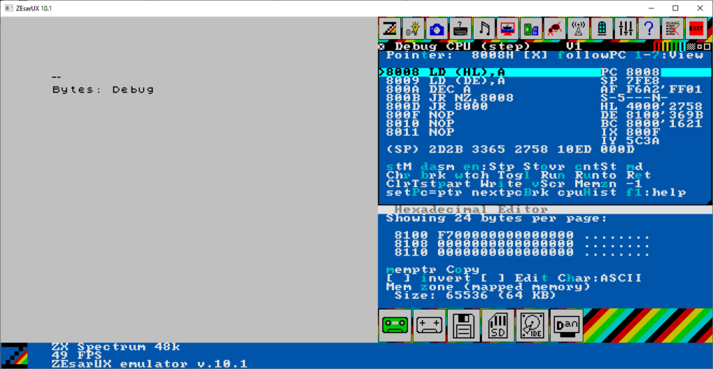 Ensamblador ZX Spectrum Marciano 15x0E